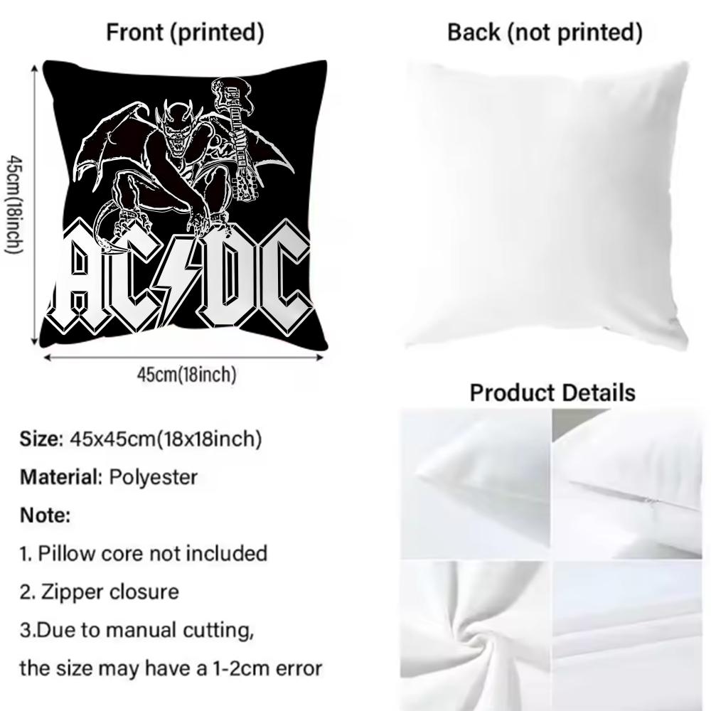 Band A-AC D-DC Cushion Cover Comfortable Reversible Pillow Cover Ideal for Car Sofa Bedroom & Beyond