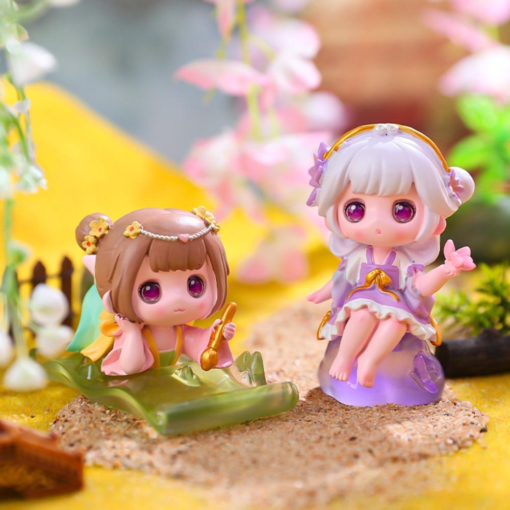 Colorful Bunny Series Model Toy Cartoon Ancient Costume Girl Doll  Desktop Ornament