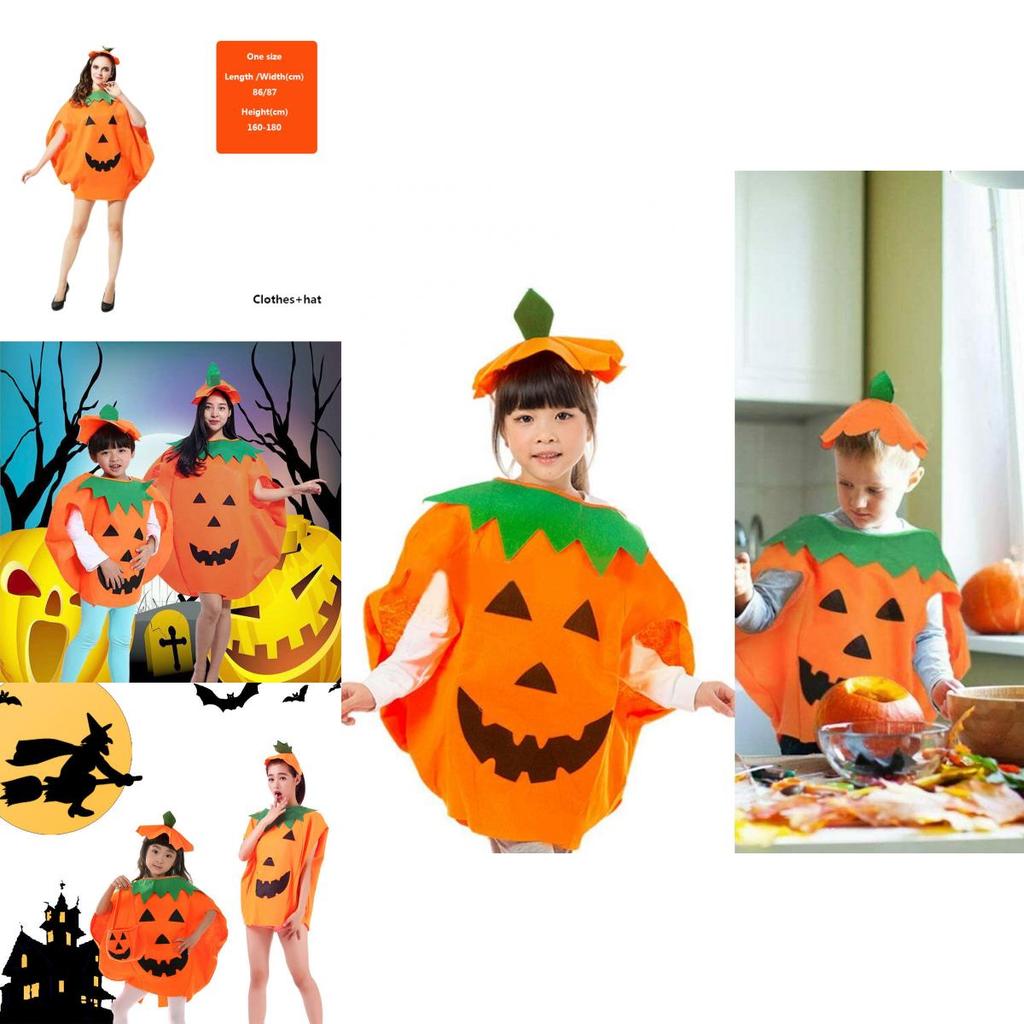 Festive Pumpkin Suit Set For Halloween Party And Cosplay