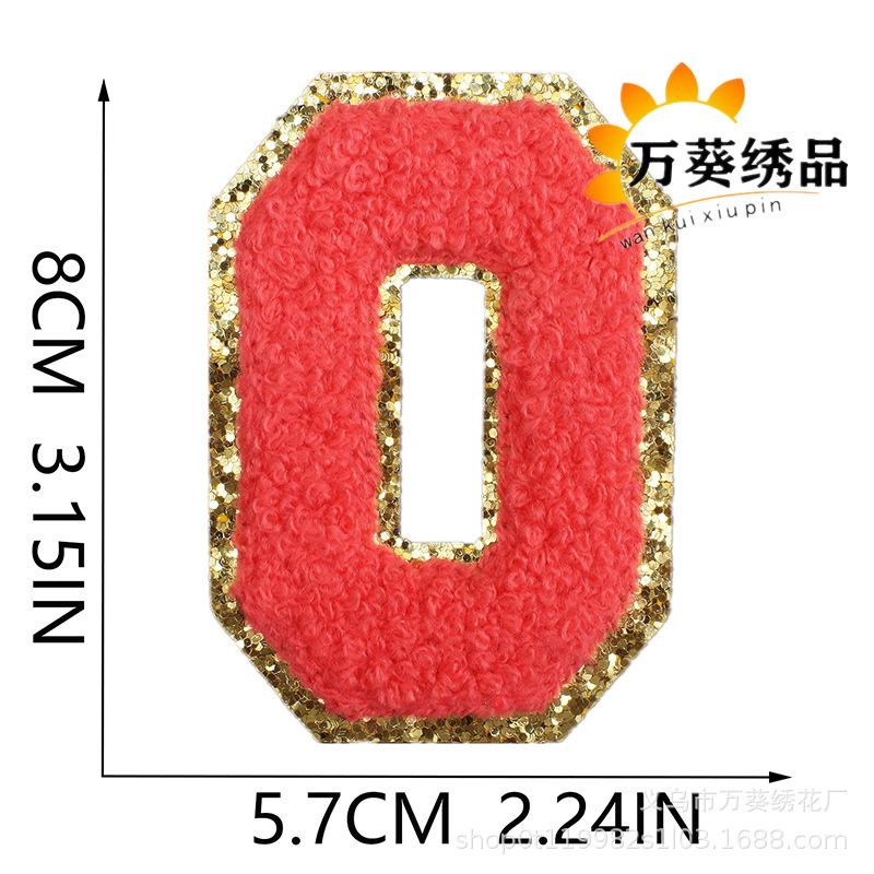 Towel Embroidery English Letter Embroidery Cloth Sticker Smiley Face Patch Sticker Ironing Chenille Rainbow Love Lightning Embroidery Sticker