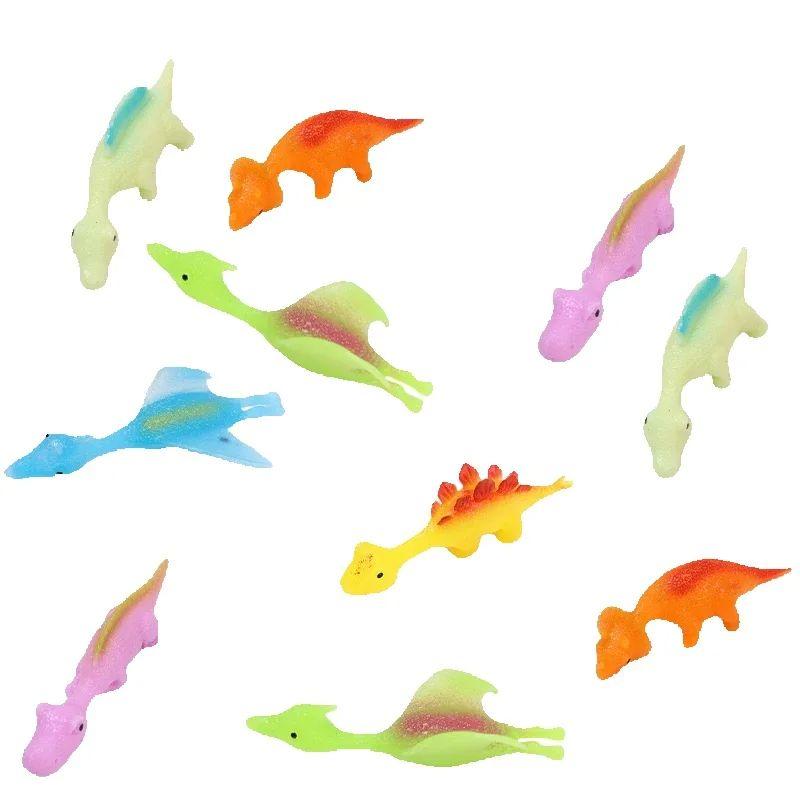 10Pcs Finger Catapult Dinosaur Stress Relief Toy TPR Turkey Finger Catapult Children's Birthday Party Most Popular Gift Toy