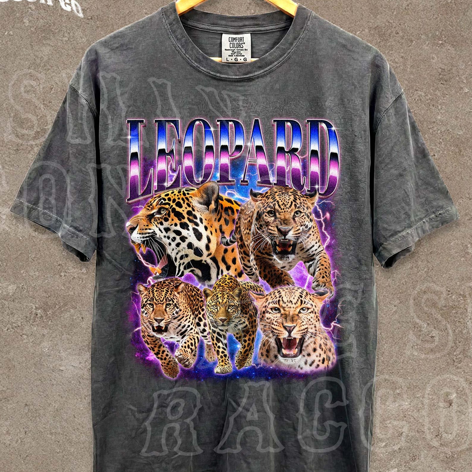 Leopard Shirt, 90s Big Cat Graphic Tee, Vintage Wildlife Lover Gift, Bootleg Animal T-shirt for Men Women XL