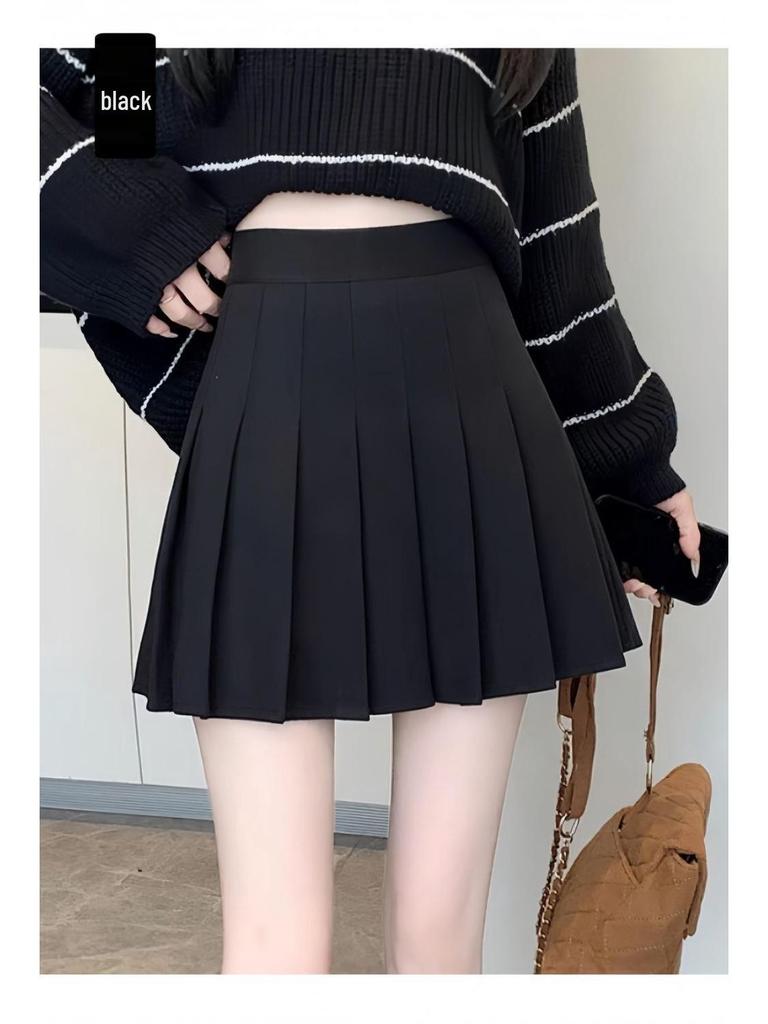 Petite Spódnica A-line z wysokim stanem z mieszanki wełny plisowana na jesień/zimę