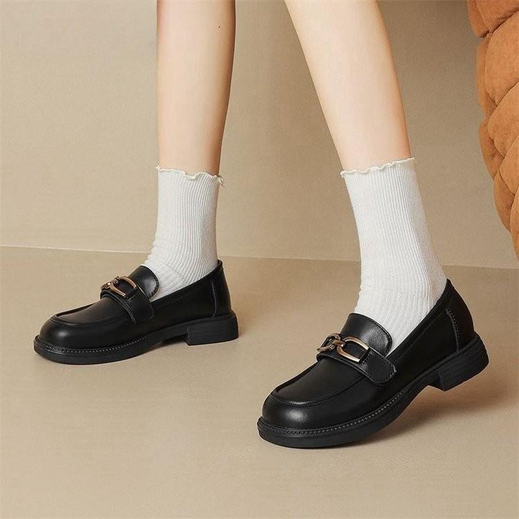 Leather small leather shoes women's spring and autumn new skirt flat-soled soft-soled single shoes