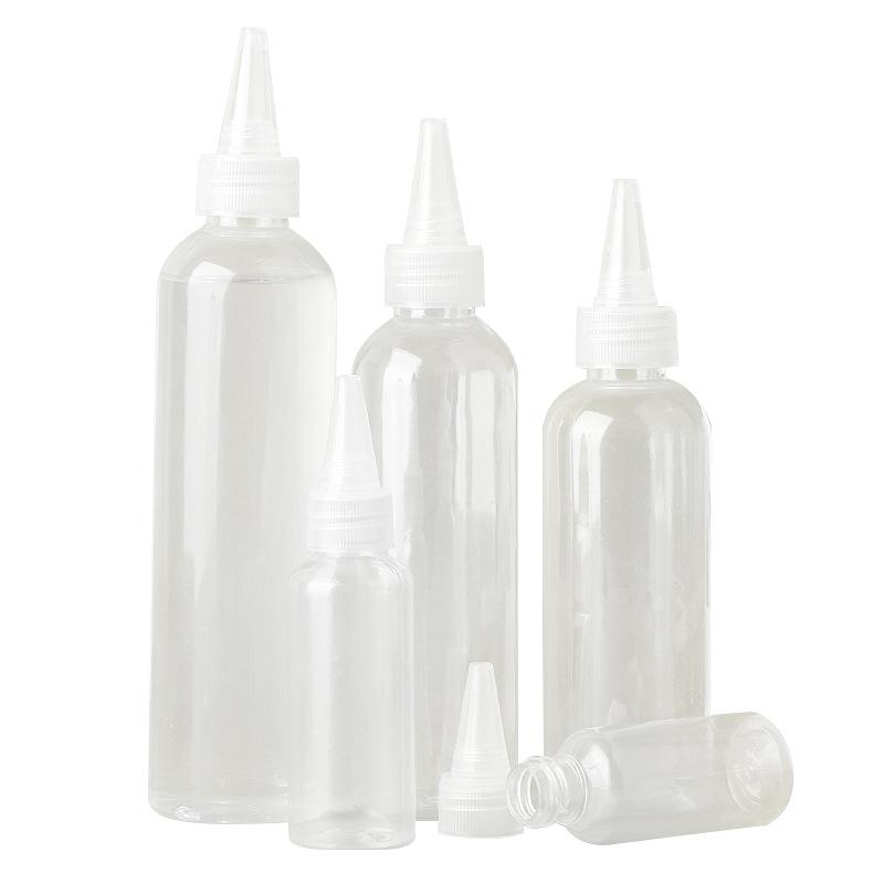 Transparente PET-Kunststoff-Quetschflasche mit Spitze für Kleber, Lotion oder Pigmente - Erhältlich in 50 ml und 100 ml