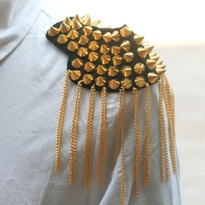 Yousheng Shoulder Brooch Tassels Punk Jewelry Vintage Fringe Epaulette Clothes Decor