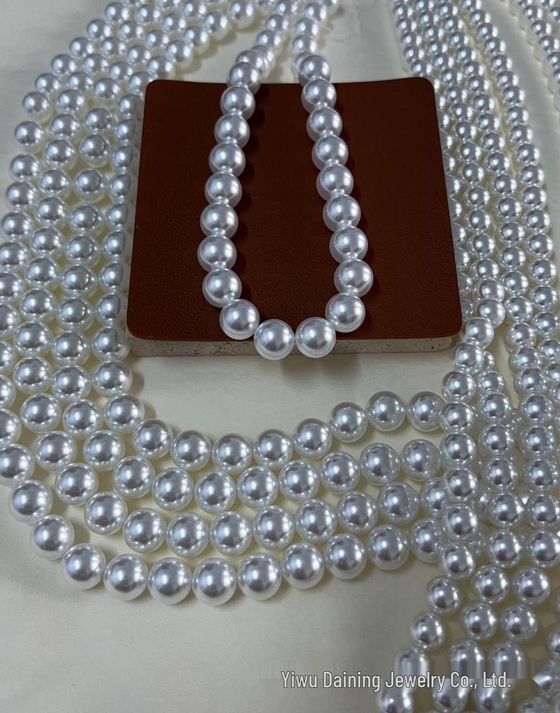 High Luster White Pearl Glass Beads – DIY Imitation Pearl Necklace