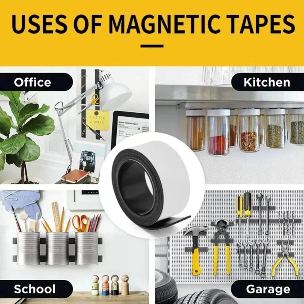 Adhesive Magnetic Strip Tape Roll Flexible DIY Magnet Roll for Wall Fridge Photo Poster Fixing Craft Tool and Home Decoration