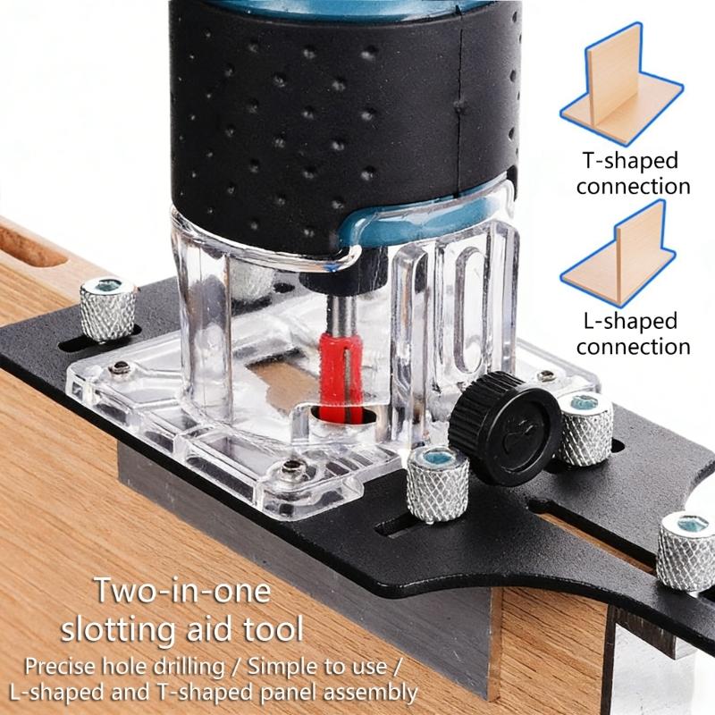 2 in 1 Slotting Assistant Positioner Limiter Set Accuracy Marking Adjustable Fence Limiter for Cabinet Assembly