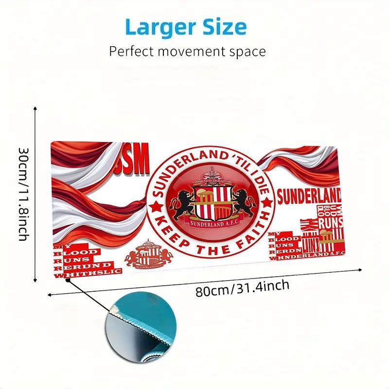 Sunderland Association Football Club Logo Large Size Mouse Pad Large Gaming Table Cushion Non-slip Laptop Tablet Big Mousepad XXL Mat Mini PC Playmat