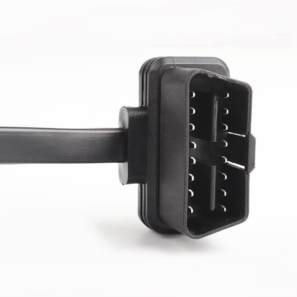 Alliteqwe Length 60CM OBD2 16 Pin with Switch Extension Cable, Flat Wire Adapter, 1