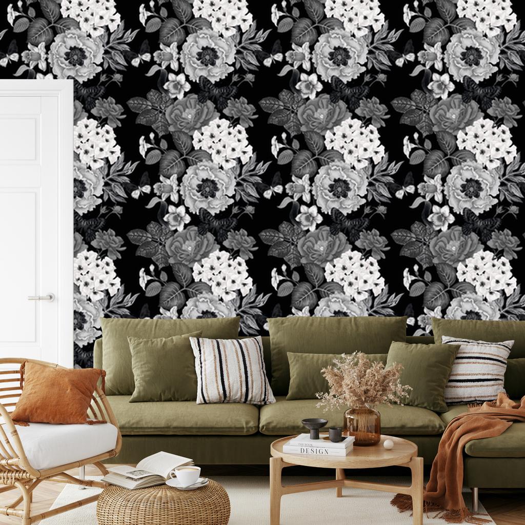 Vintage Peonies Wallpaper for Living Room and Bedroom 50x1000