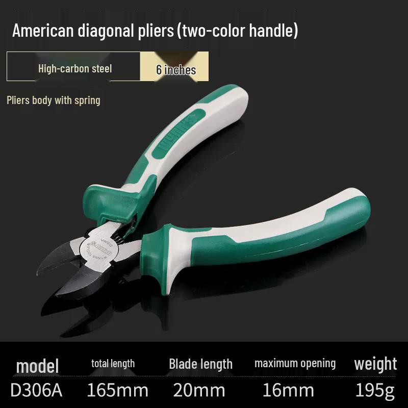 Weleson 6" Diagonal & Flat Nose Cutting Pliers: Nippers & Wire Cutters for Electricians