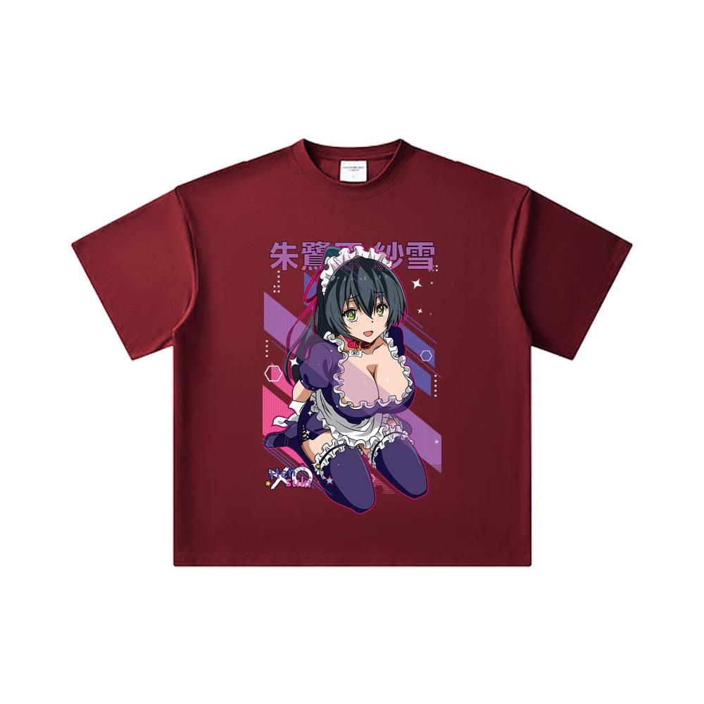 260 GSM Double Yarn 32 Count 100% Cotton Hensuki V1 Sayuki Print Unisex Heavy Cotton T Shirt