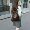Top Layer Leather Backpack for Women Flocking Leather Backpack for Women Commuting Backpack