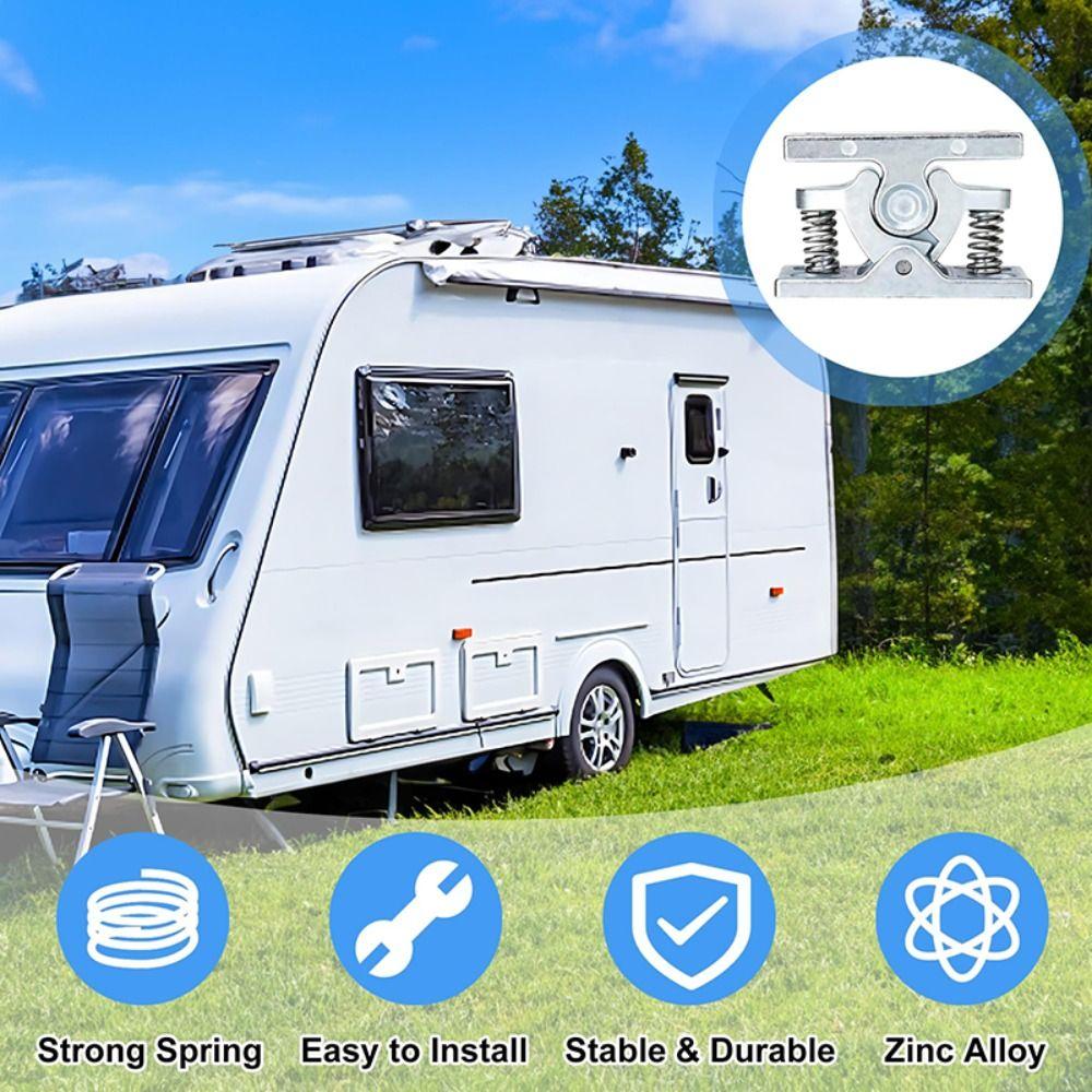 Stainless Steel Spring Loaded Door Lock Universal Double Roller Catch  Hardware Accessories