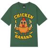 Cartoon Chicken Banana T-Shirt Cute and Funny Animal Mashup Meme Tee Summer Short-sleeved Cotton Harajuku Unisex Loose T-shirts