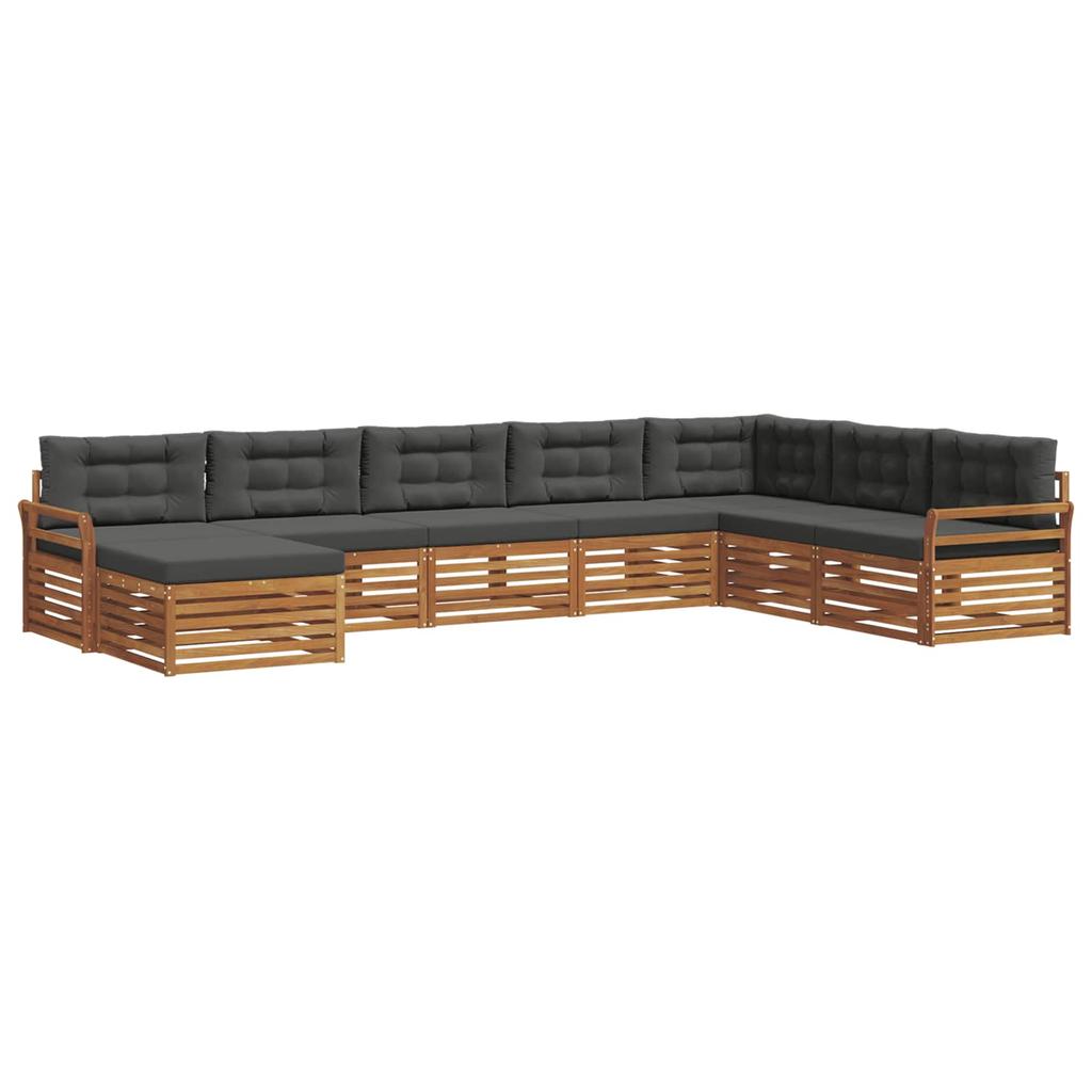 Outdoor Sofa Set with Cushions 8 pcs Natural and Anthracite