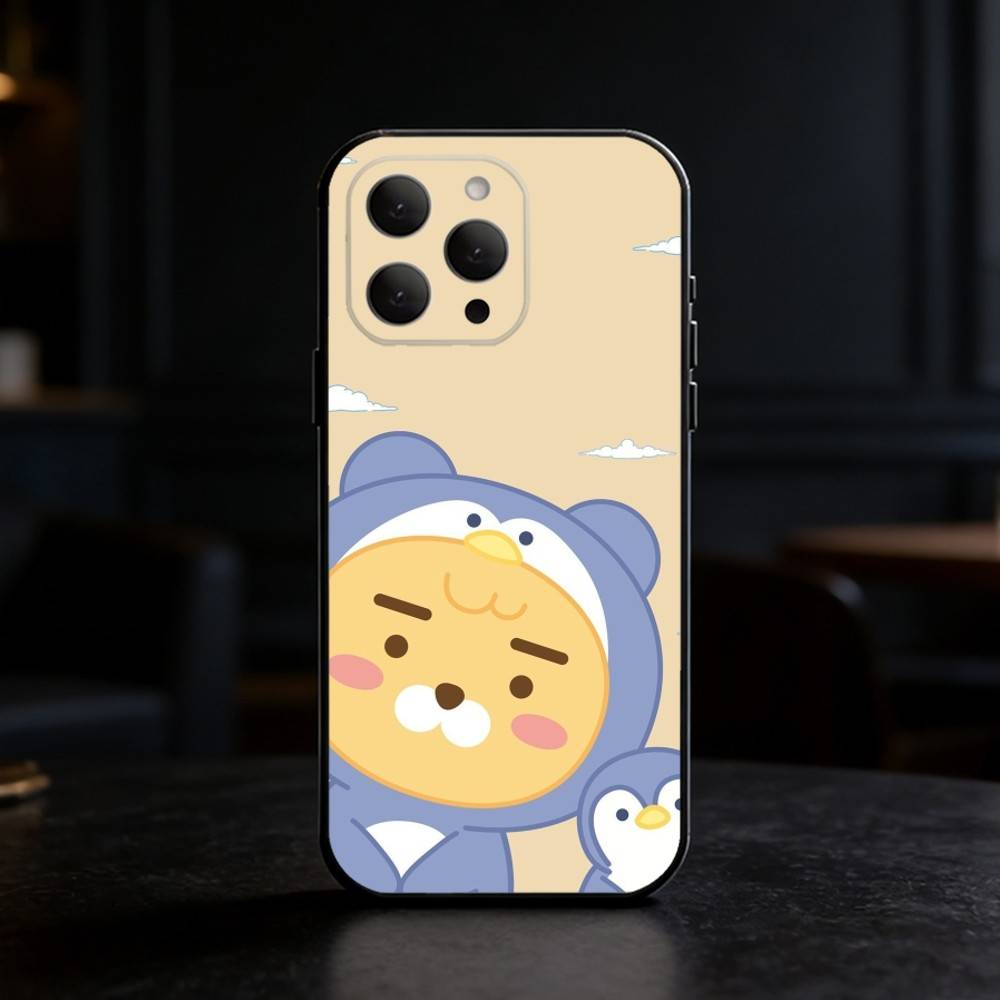 

K-Kakao Friends Phone Case For iPhone 17,16,15,14,13,12,11 Plus,Pro,Max,Mini Silicone black Soft Cover iPhoneXSMAX
