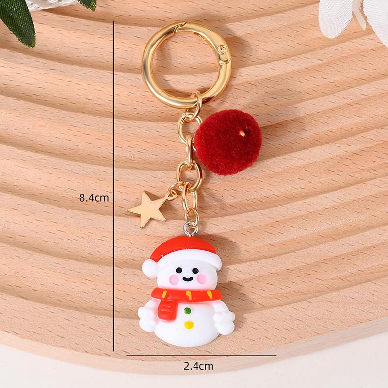 New Christmas Tree Santa Claus Keychains Bag Charm For Women Exquisite Bag Pendant Car Key Ring Jewelry Christmas Gift