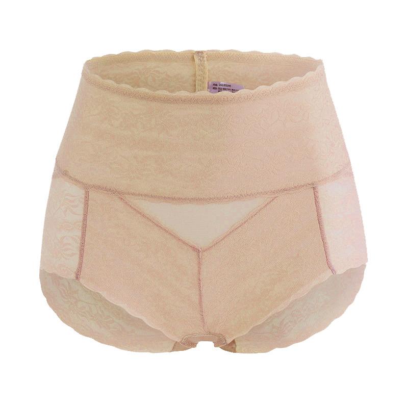 Flarixa Women Sexy Lace Panties High Waist Tummy Control Briefs Floral Perspective Uderwear Female Hollow Transparent Underpant