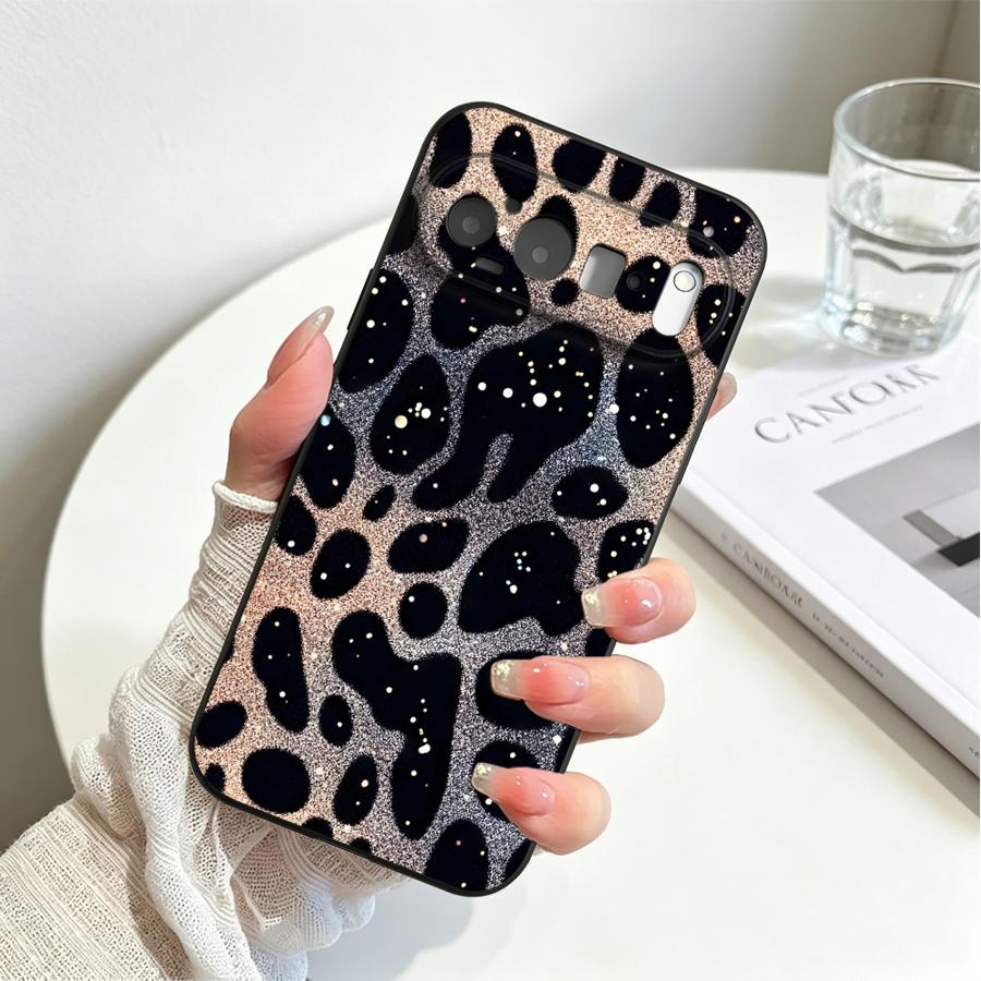 Black Glitter Leopard Funda Phone Cover Case for Google Pixel 11 pro 9a 6a 10a 6 7 8 Pro 7a 10 9 Pro XL 11ProXL 8a