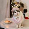 Pet Birthday Bandana & Crown Set with Embroidery and Lace