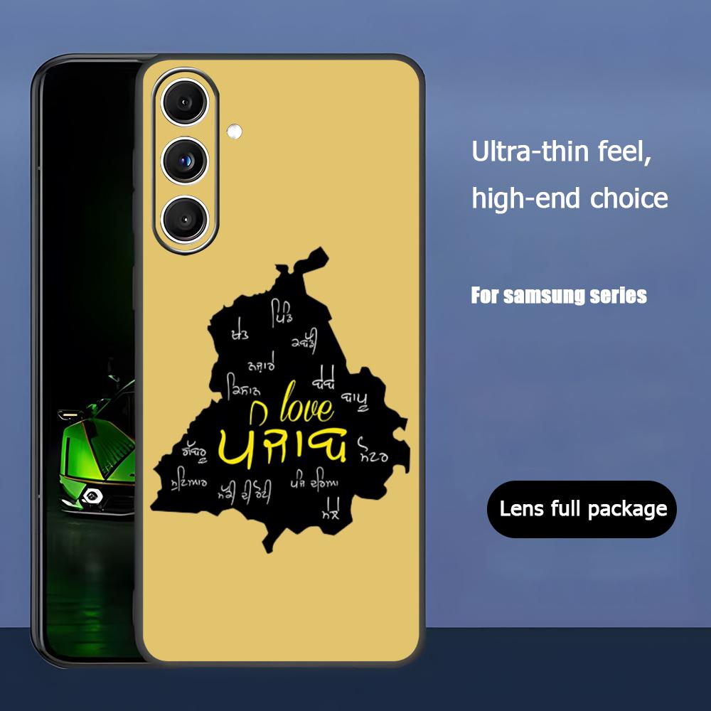 Punjab Map Design Popular Phone Case For Samsung Galaxy S25 S24 S23 S22 S21 S20 Plus Ultra Note20 Soft Black Samsung S20