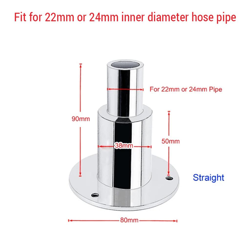 316 Stainless Steel Thru Hull Exhaust Skin 24mm Tube Pipe Socket Hardware for heaters Exhaust Pipe