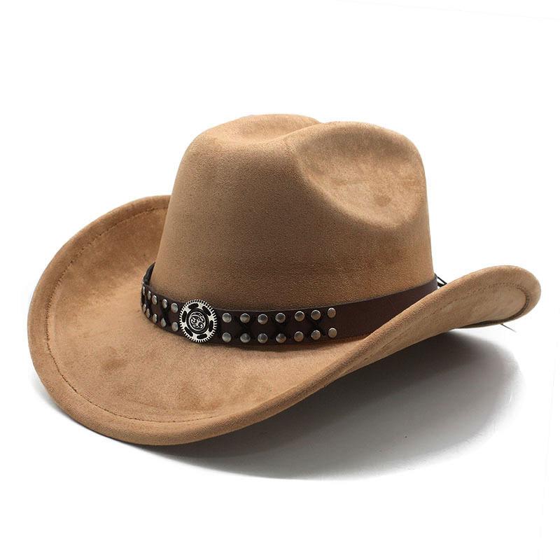 Suede Men'S And Women'S Woolen Denim Jazz Felt Hat Ethnic Style Decorative Curled Top Hat Tibetan Sunshade Sun Protection Hat