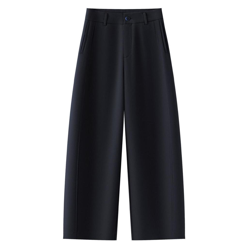 Women's High Waist Milk White Loose Banana Pants - Spring/Autumn 2026 Petite Casual Slimming Style
