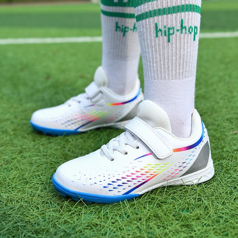 

Детские новые футбольные бутсы молодежные на липучке мужские и женские противоскользящие профессиональные тренировочные спортивные бутсы с шипами 29