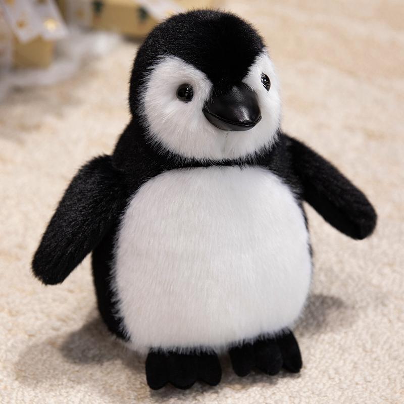 Schattig Koppel Zacht Dik Pinguïn Pluche Kussen Gevuld Speelgoed Bontpop Huisdecoratie Verjaardagscadeau Knuffels Pluche Speelgoed 22cm zwart