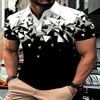 Men's 3D Digital Printed Pattern Casual Polo Shirt, Summer Outdoor Fashion, Comfortable and Versatile