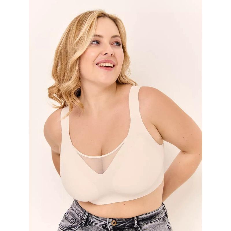 Women Plus Size No Underwire Bra For Large Bust Support