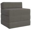 Folding Sofa Bed Light Grey 200 X 70 X 15 Cm Corduroy Fabric