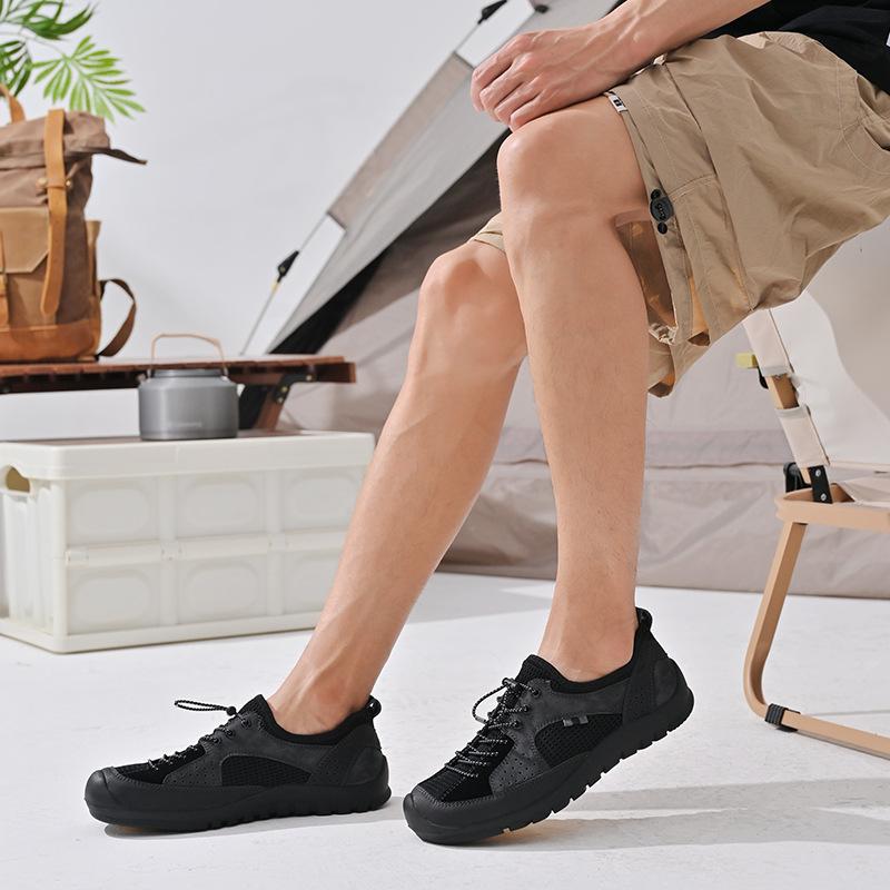 KN's Same Outdoor Hiking Shoes Men's Summer Hollow Breathable Mesh Shoes Men's One-pedal Non-slip Sports and Leisure Shoes