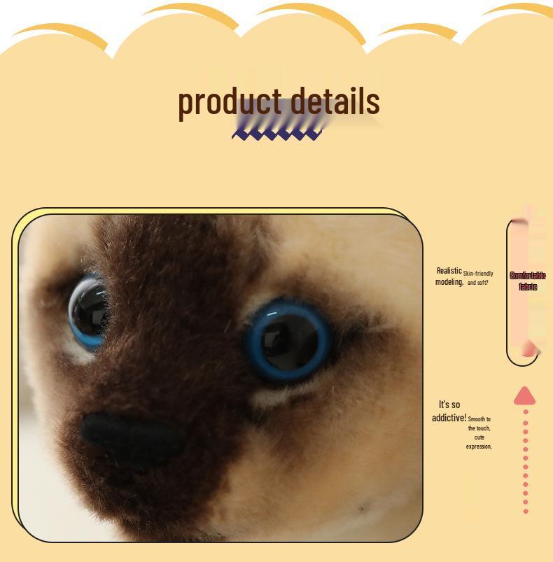 Realistic Plush Cat Figurine Toy