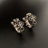 Fashion Retro Zirconia Cross Earrings Women's Niche Personalized Light Luxury Minimalist Personality Design Elegant Classic Temperament Accessories