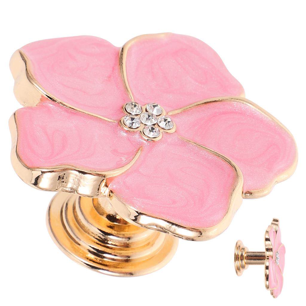 Legierung Schrankknauf Dekorative Blumenform Zuverlässiger Schubladengriff für Kommode Kleiderschrank Schrank Schrankknauf