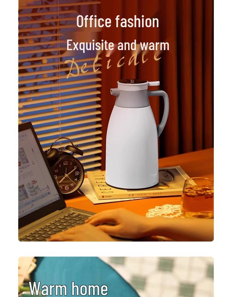 Large Capacity Thermos Flask with Glass Liner - Insulated Hot Water Bottle for Dorms
