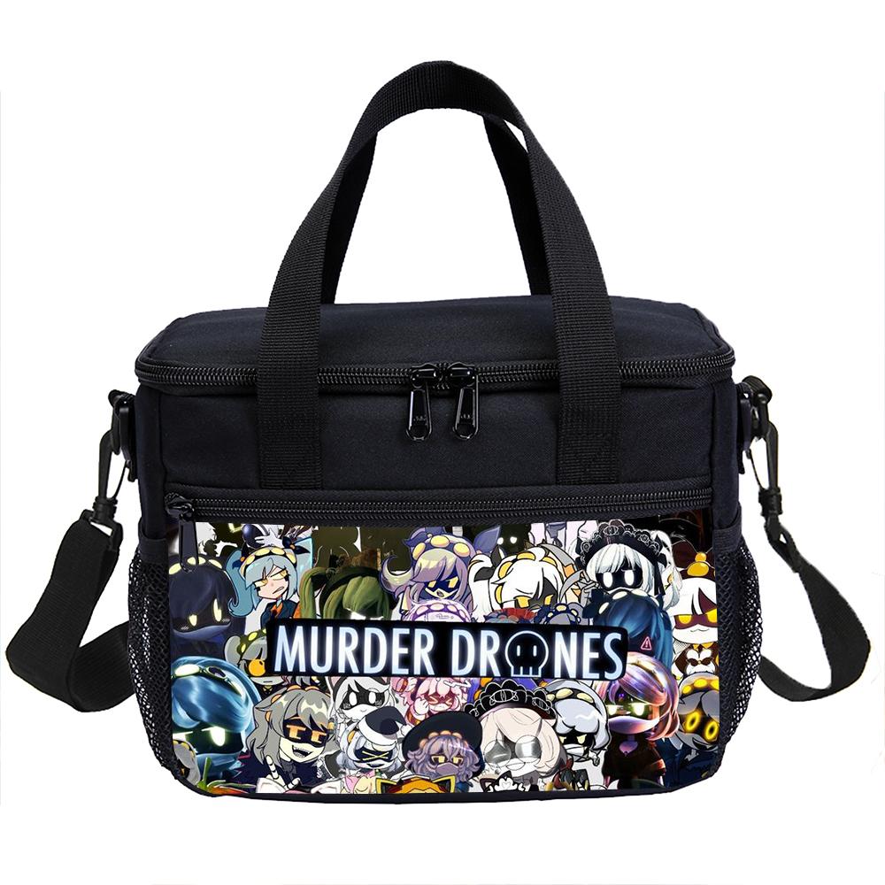 Murder Drones Fashion School Handbag Insulated Lunch Bag Student Bento Food Container Bags Reusable Thermal Cooler Lunch Box