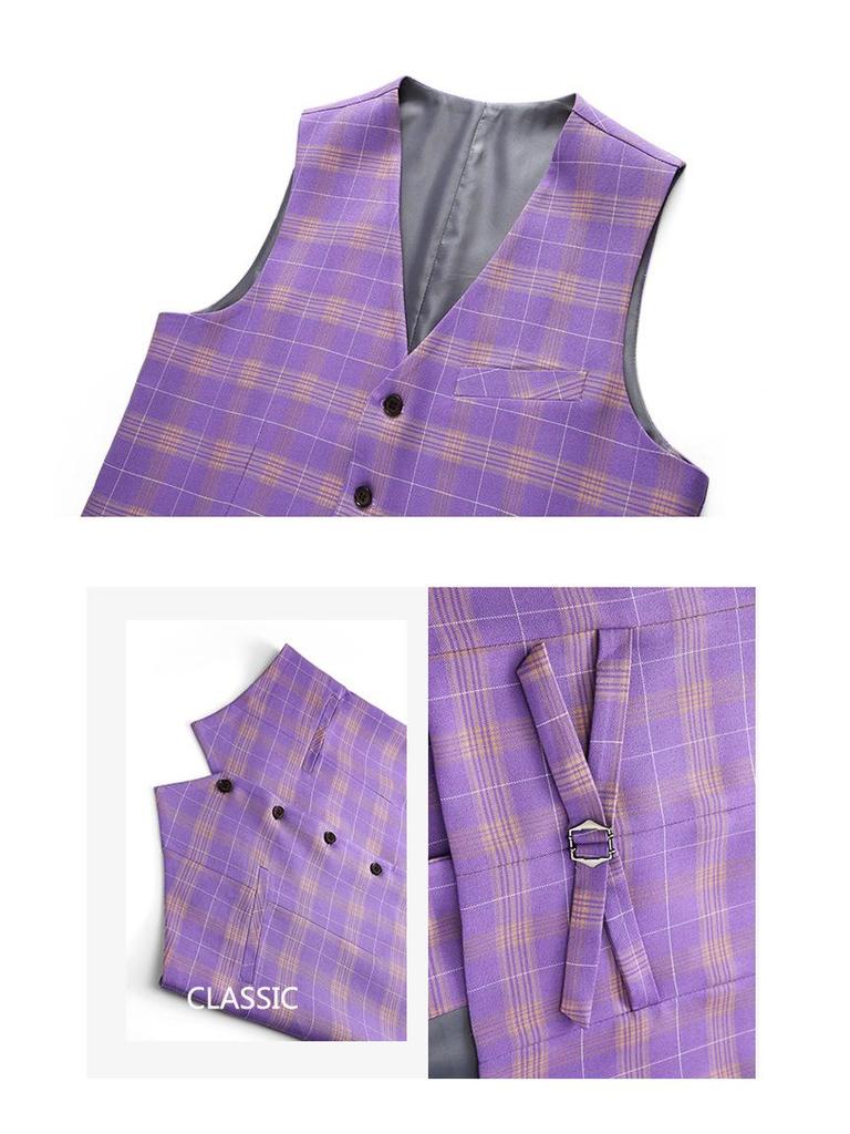 Men's Slim Fit Three-Piece Suit for Business or Wedding