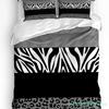 Leopard Print Black White Striped Duvet Cover With Pillow Case Custom 3pcs Bedding Set Quilt Cover Double Bed Home Textile