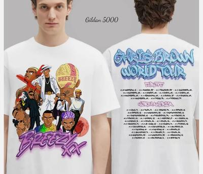 Chris Brown Stadion Welttournee 2025 20 Jahre Chris Brown Anime T-Shirt