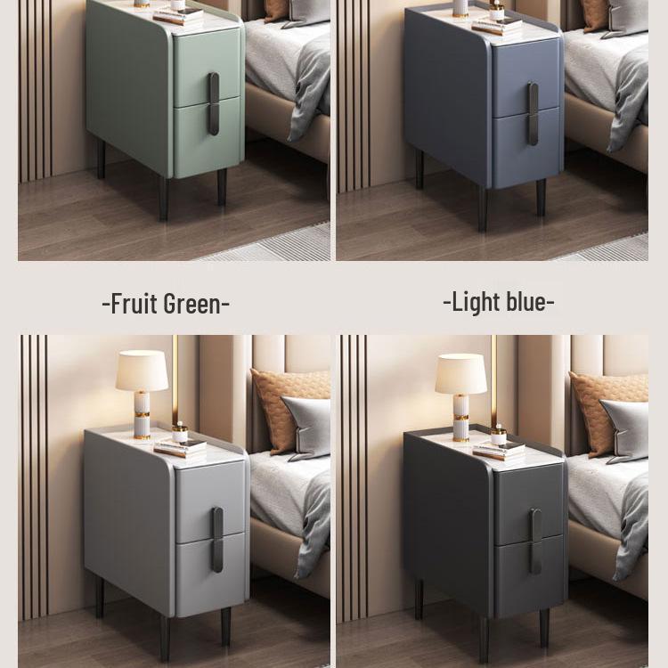Solid Wood Light Luxury Ultra-Narrow Bedside Cabinet, 20cm Wide, Multi-Layer, Fully Assembled for Small Spaces
