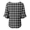 Camisas de Manga Larga para Mujer Casual a Cuadros Cuello en V Tops de Manga Larga para Mujer con Botón Tops de Manga Larga para Mujer
