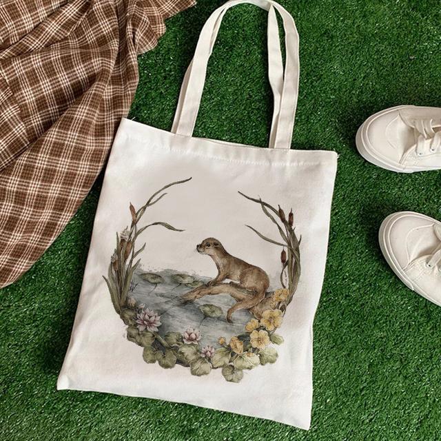 Kobiety Akwarela Zwierzęta Torba na zakupy wielokrotnego użytku Torba płócienna Torba Anime Torba Tote Harajuku Torba na ramię o dużej pojemności Torebka