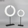 Creative Twisting Rope Circular Ring Geometric Statue Desk Decoration White Circle Sculpture Ornaments Room Aesthetic Decor