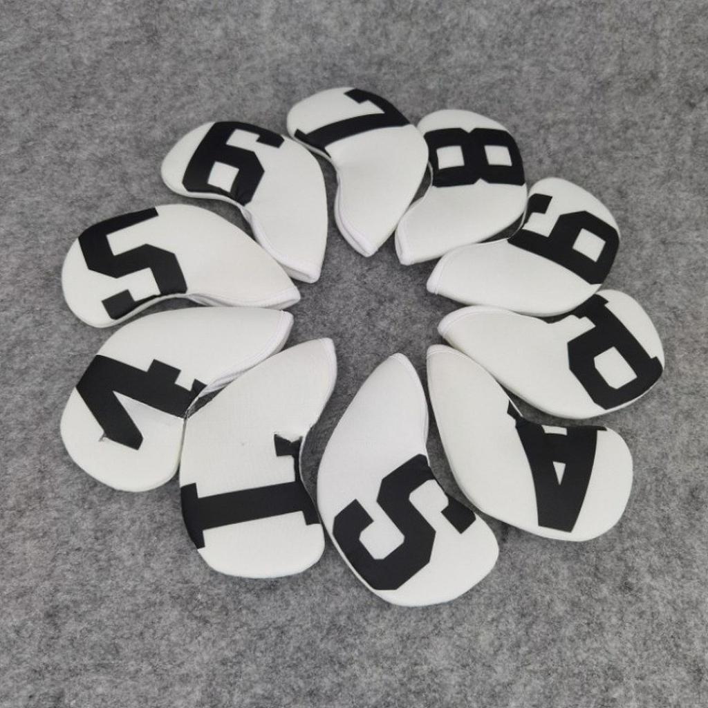 10Pcs Golf Iron Covers Set Fashion Training Equipment Wrap Headcovers for Most Player